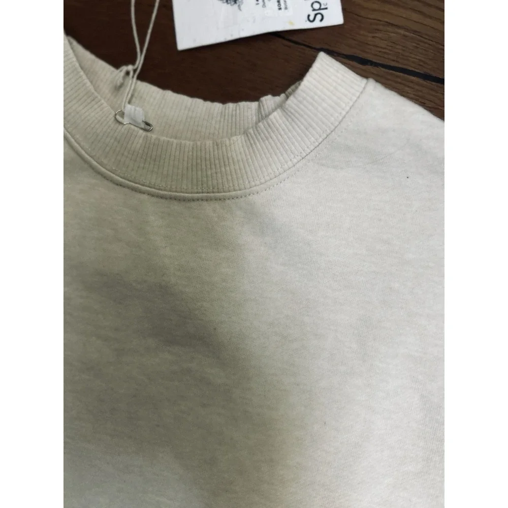 SPLENDID Crewneck Pullover Women's Sweatshirt Top Med RS2K780 Beige neutral‎